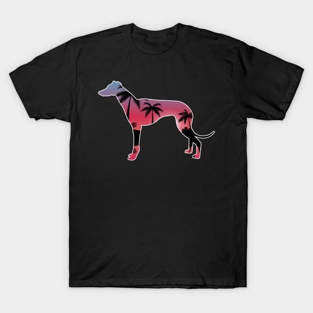 Greyhound Beautiful Sunset Beach Palm Tree T-Shirt by jrgmerschmann